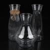 1Pc Plastic Striped Vases Transparent Vases Large-Bellied Vase For Wedding Banquets, Festivals And Home Table Decoration