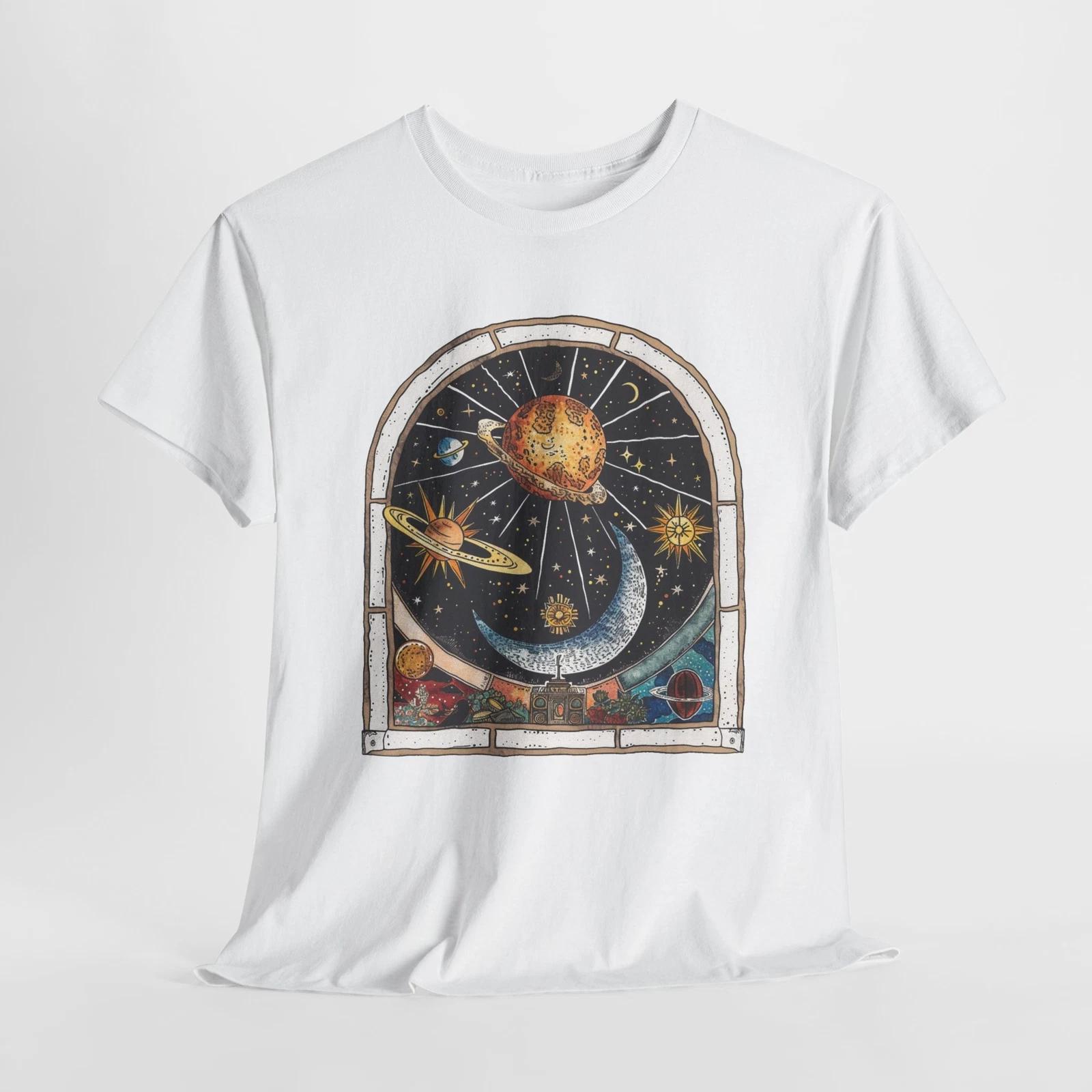 Moon & Stars T-Shirt | Celestial Sky & Space Enthusiast Tee XL