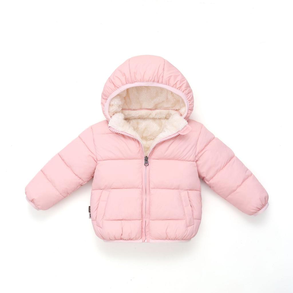 Baby Children Coats Winter Thick Jackets For Boys Warm Plush Thicken Outerwear For Girls Fur Hooded Jacket Kids Clothes Snowsuit
