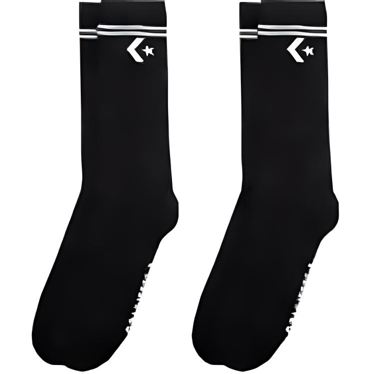 Converse Crew Socks Unisex 2 Pack Black 10026141-A01 L