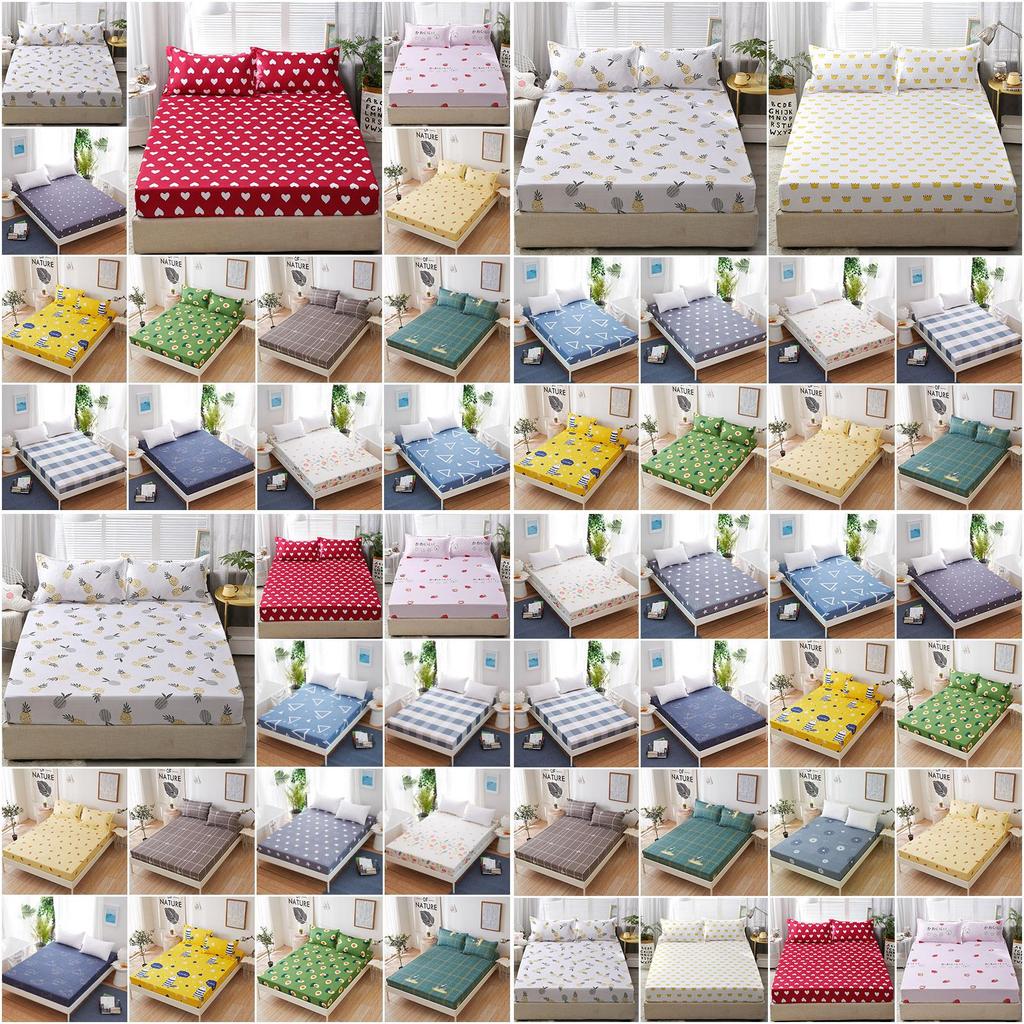 Comfortable Floral Printed Fitted Sheet Bed Cover Without Pillowcase For Your Bedroom