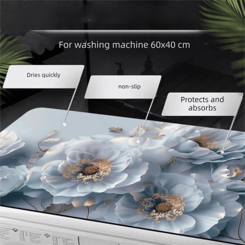 Super Absorbent Washing Machine Cover Anti Slip Bathroom Mat Thickened Dust Covers  Laundry Dryer 02