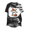 Women's Fashion Casual Printed Round Neck Pullover Short Sleeve T-Shirt Top