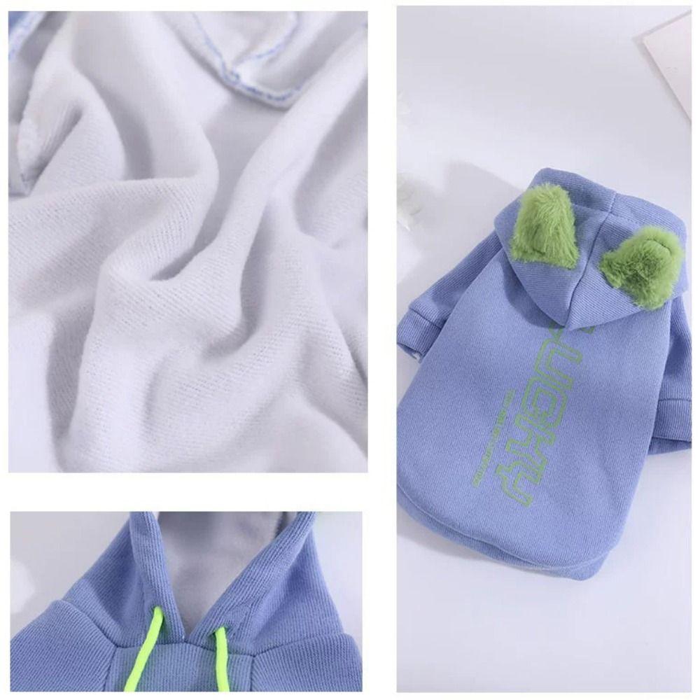 Fashion Letter Print Dog Hooded Sweatshirt Soft Warm Dog Sweatshirt Clothes Adjustable Comfortable Puppy Jumpsuit Winter