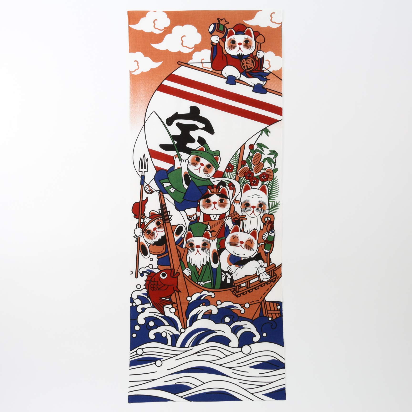 

Hand Lucky Made in Length Width 34cm [Tenugui (Lucky Cat) Towel] [Seven Cats] Japan, 100% Cotton, 90cm, T54