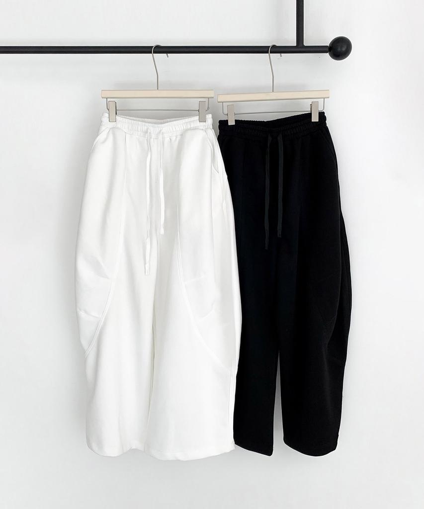 Baseukala Oversized Fit String Banding Pants (2Colors)