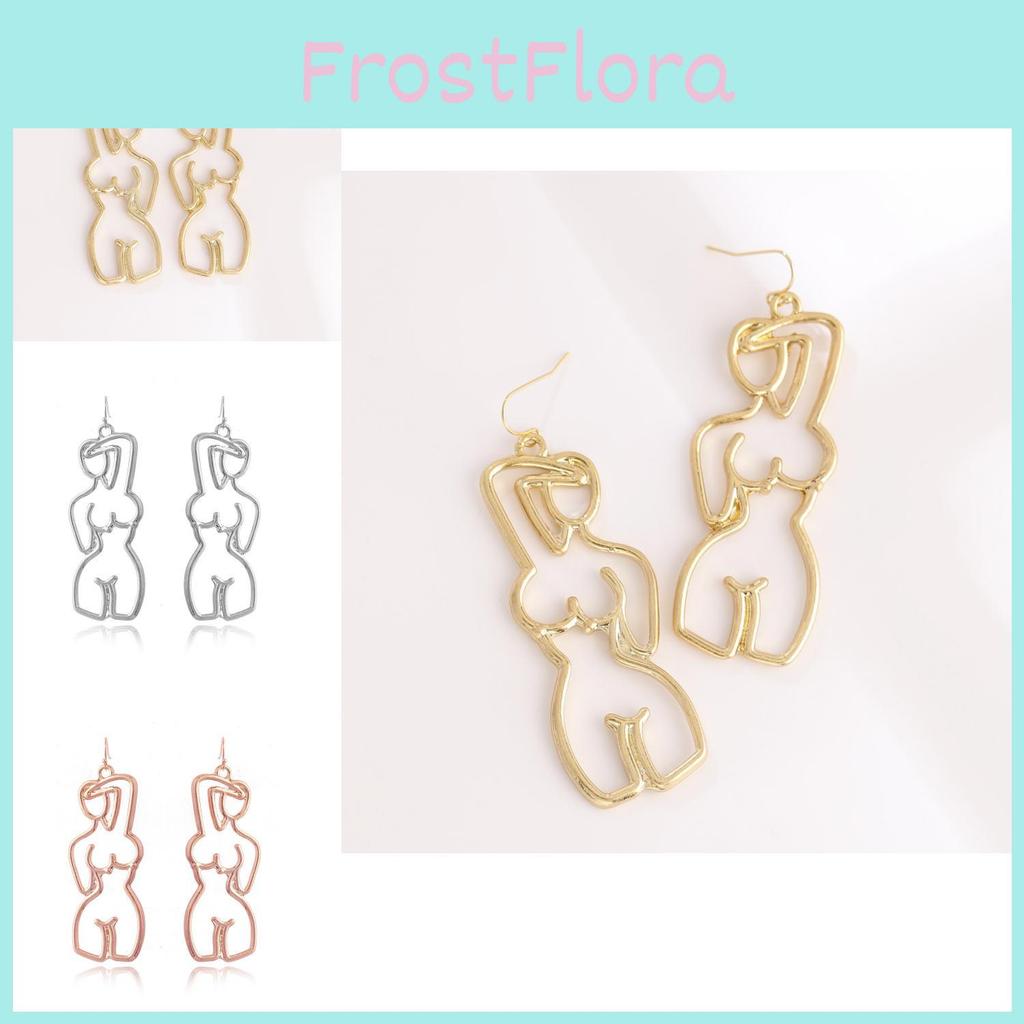 Fashionable Asymmetrical Human Silhouette Stud Earrings Unique Street Style