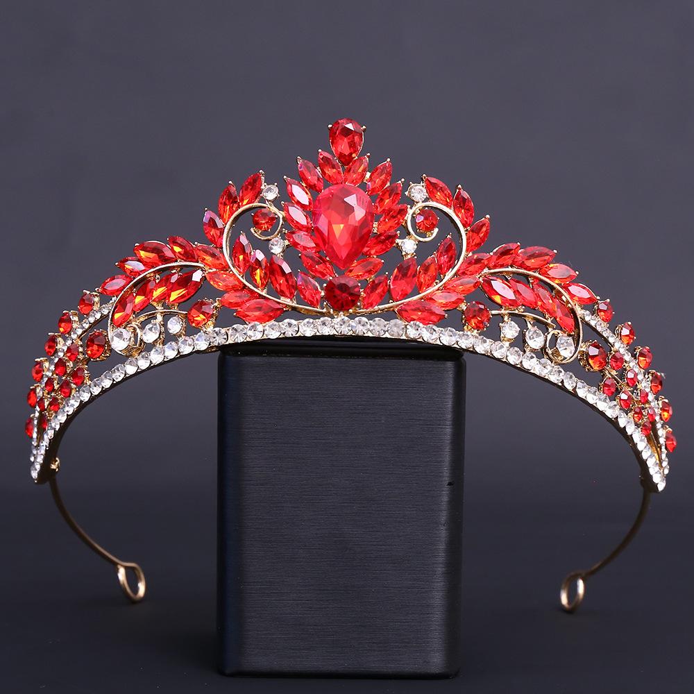 DIEZI Luxury Rhinestone Crystal Tiara Necklace Earrings For Women Wedding Party Elegant Bridal Bride Crown Hair Accessories