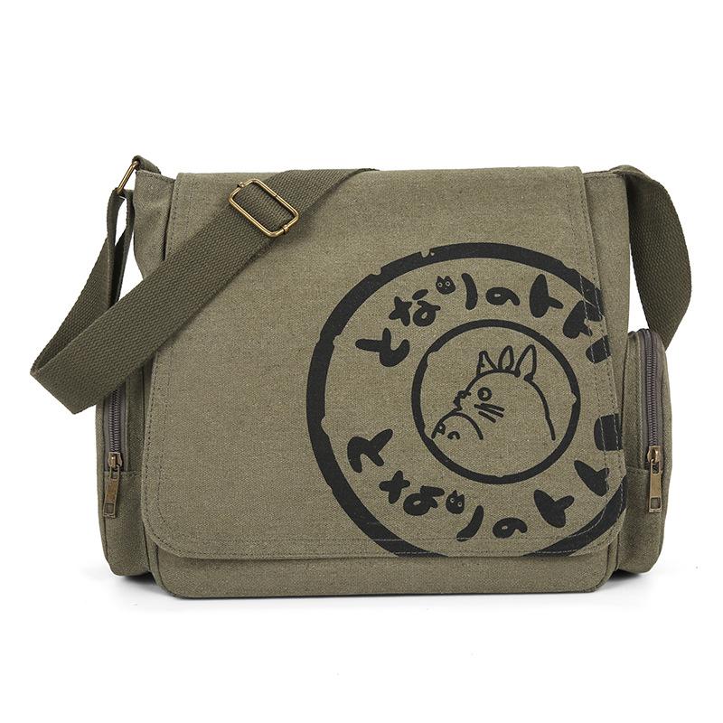 Borsa a tracolla messenger da donna/uomo in tela, borsa a spalla di grande capacità con cartoni animati vintage, zaino multifunzionale per il tempo libero e per studenti, borsa tote da esterno