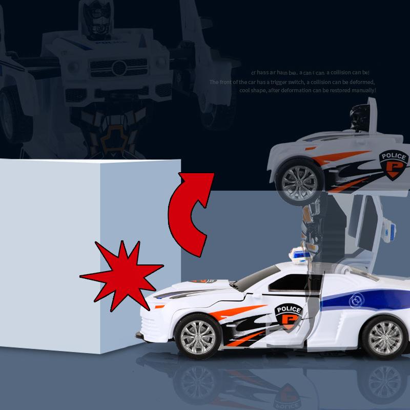 2 In 1 One-key Deformation Car Toys Automatic Transform Robot Plastic Model Collision Transforming Funny Diecasts Toy Kids Gifts