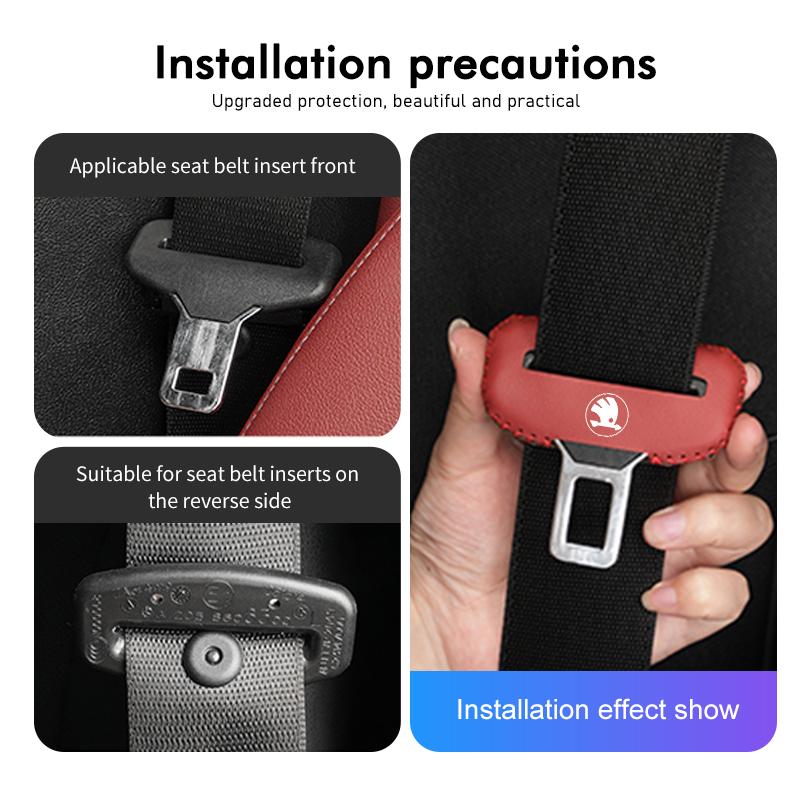 ATSS5 Car Seat Belt Protection Clip Lock Buckle Plug Cover Safety Seatbelt Plugs Accessories For Skoda Kamiq MK3 Roomster Rapid Kodiaq