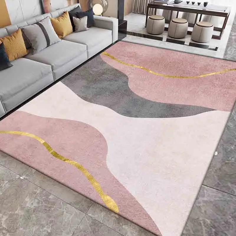modern living room simple pink carpet home decoration bedroom carpet sofa wardrobe floor mat