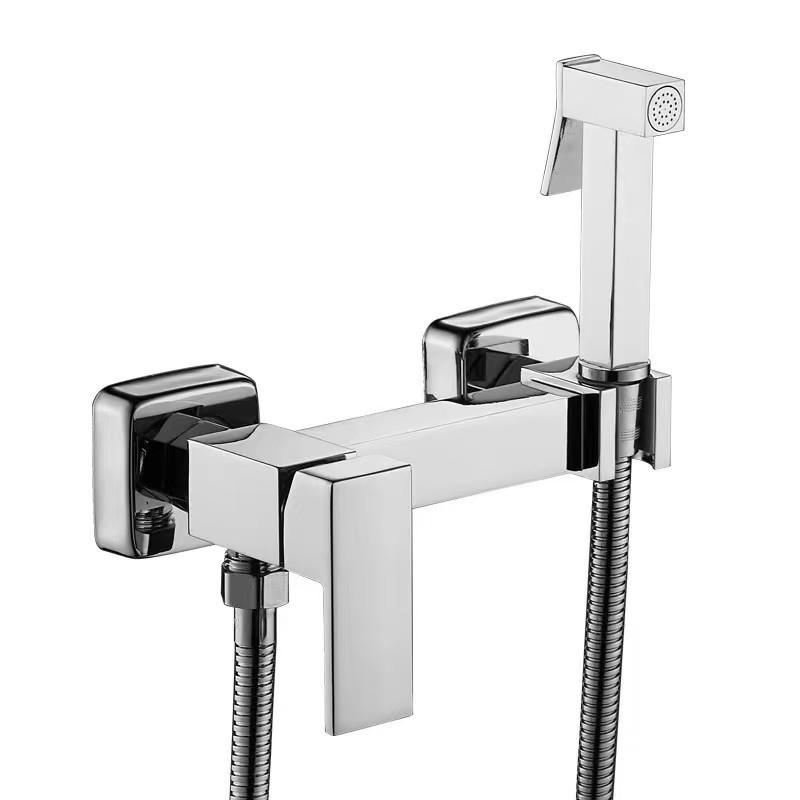 HLK New High Quality Zinc Alloy Wall-Mounted Hot Cold Mixer Control Shattaf Bidet Sprayer High Pressure Hand Bidet Kitchen (as the picture,Zinc Alloy)