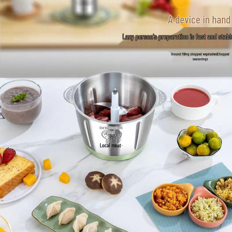5L Detachable 6-Blade Meat Grinder & Food Processor Accessory