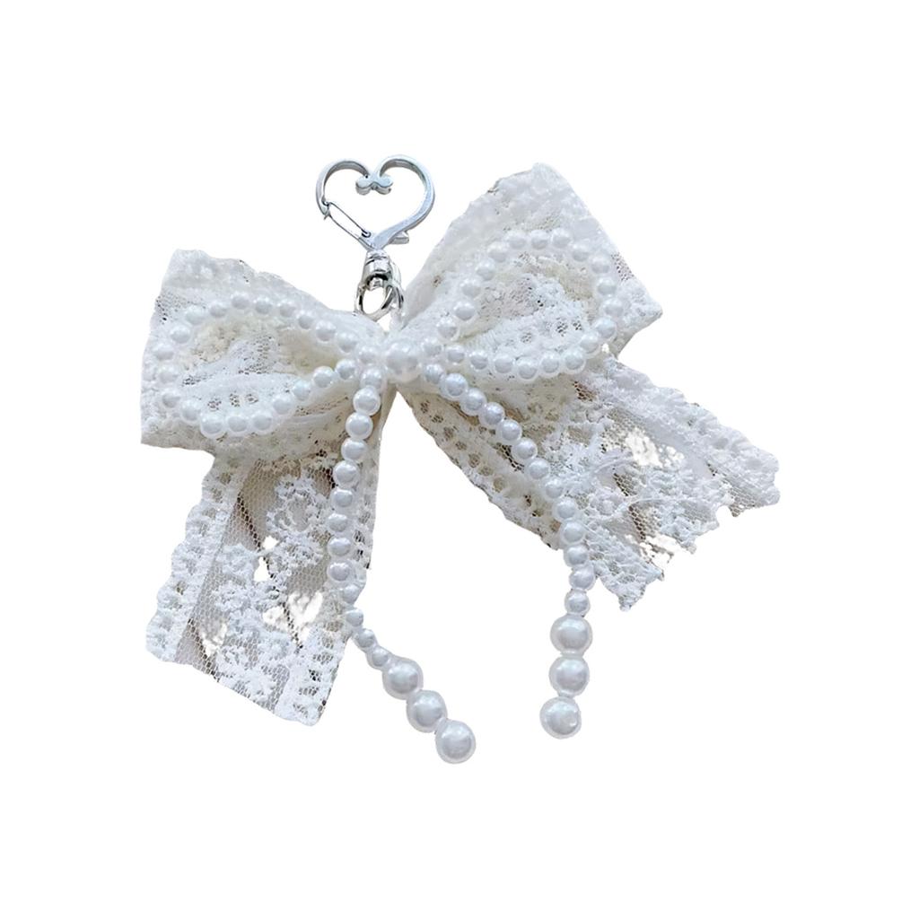 Charming Lace Pearls Key Holder Decorative Keychain Charm For Women Girls Handbag And Backpack Ornament