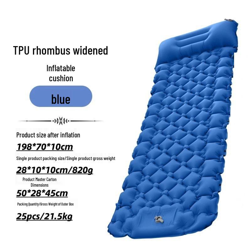Lightweight TPU Inflatable Camping Mattress with Foot Pump - Portable Outdoor Pad for Hiking and Camping