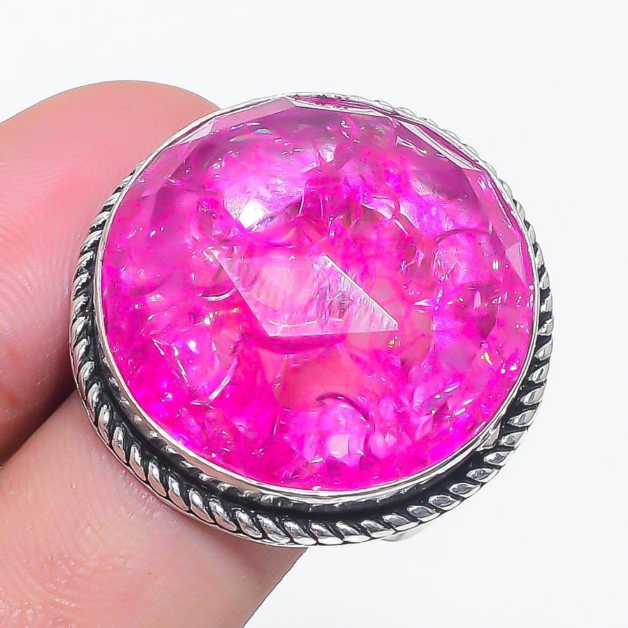 

Натуральный трещиноватый кристалл, драгоценный камень, ювелирное изделие из стерлингового серебра 925 пробы, кольцо, размер 9,5 P4H50