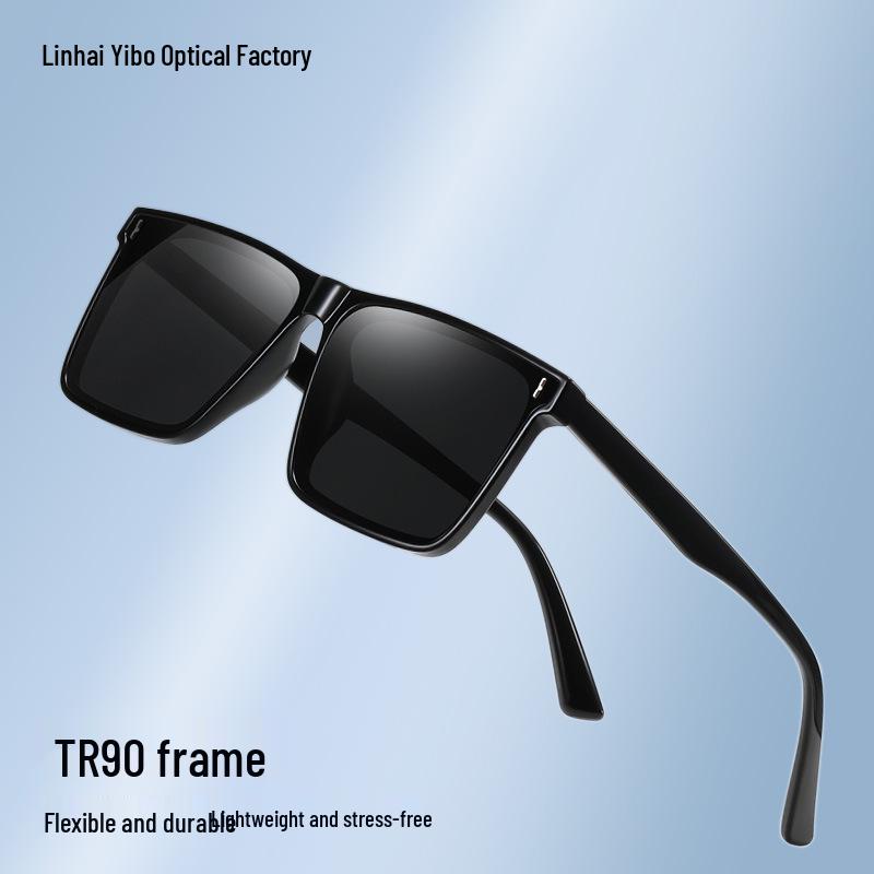 Men's Retro Square Frame Polarized Sunglasses with HD TAC Lenses for Driving