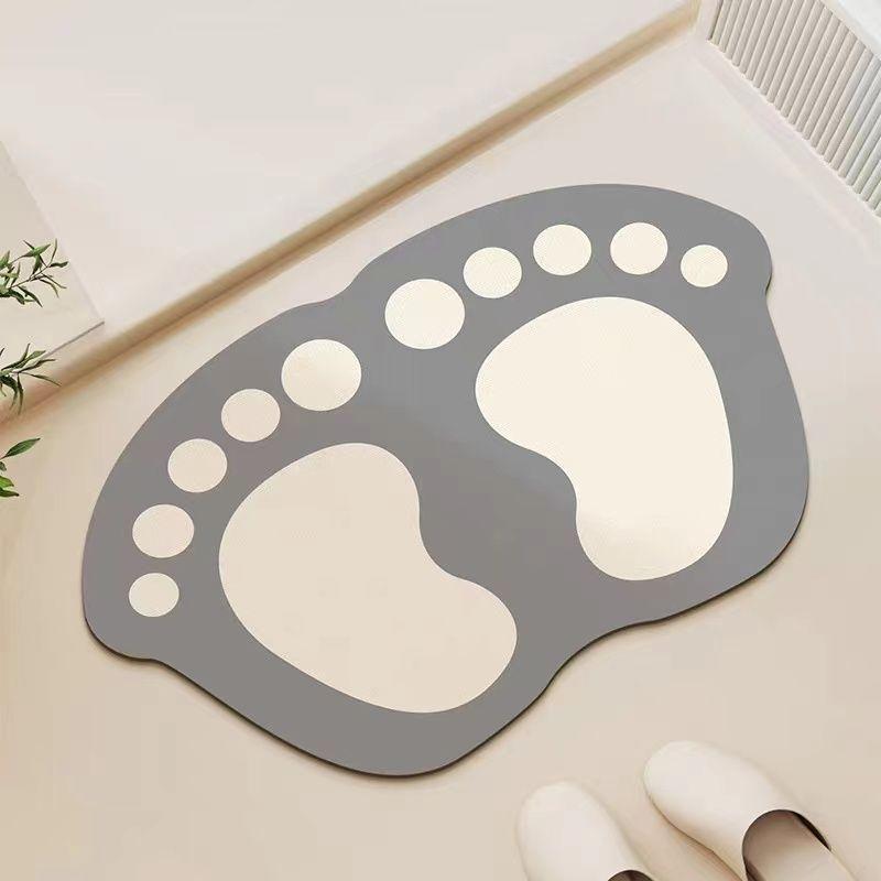 

New cute feet special-shaped diatom mud bathroom floor mat non-slip and wear-resistant 40x60cm15.7x23.6in