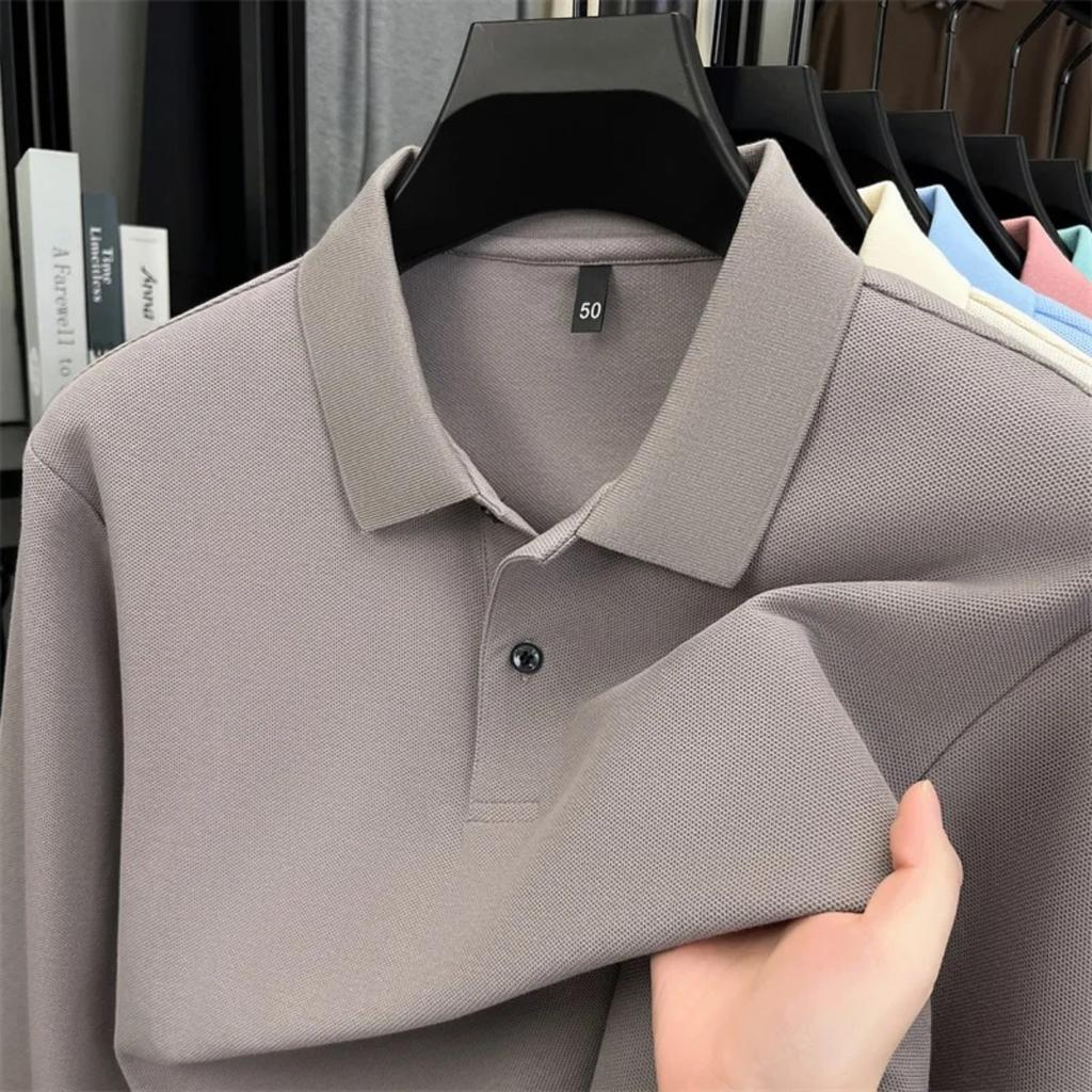 STORN 100% Pure Cotton High-quality Men's Long Sleeve Polo Shirt Autumn Fashion Simple Original Design Luxurious Golf T-shirt