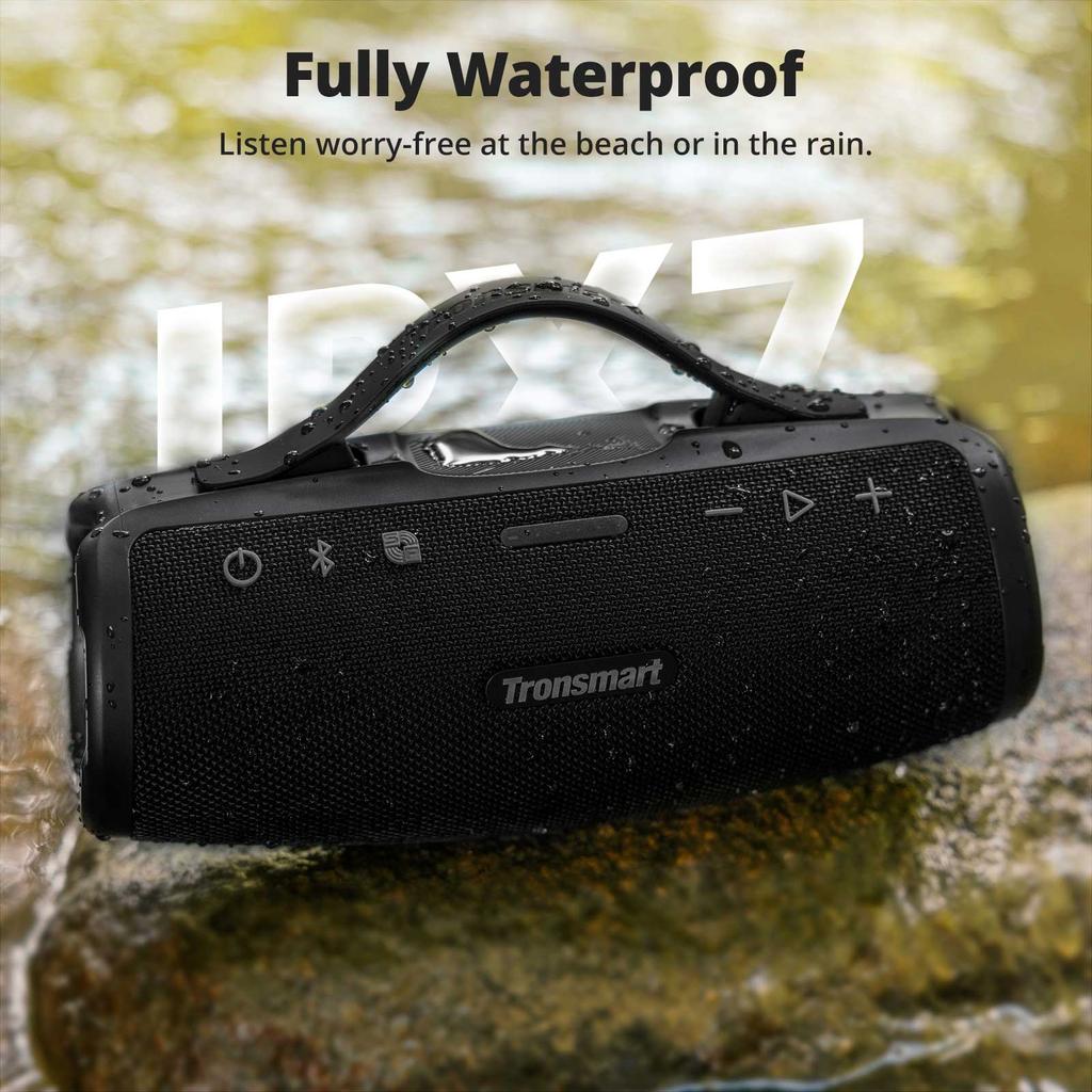 Boxă Bluetooth Tronsmart Mirtune S100 50W, Impermeabilă IPX7, Autonomie 20H, Baterie externă, Mâner retractabil, Asociere TWS, Control EQ prin aplicație