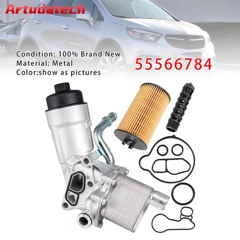 Artudatech Oil Filter Housing Oil Cooler 55566784 For Chevy Cruze Sonic Trax Buick Encore 1.4L 55593189 55594651  55565385