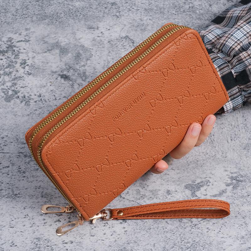 Women's Double Zipper Clutch Wallet: Large Capacity, Multifunctional Phone & Coin Bag