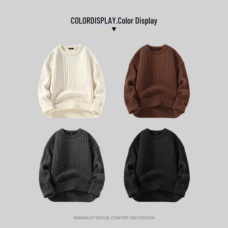 Baleno Men's Solid Color Round Neck Sweater