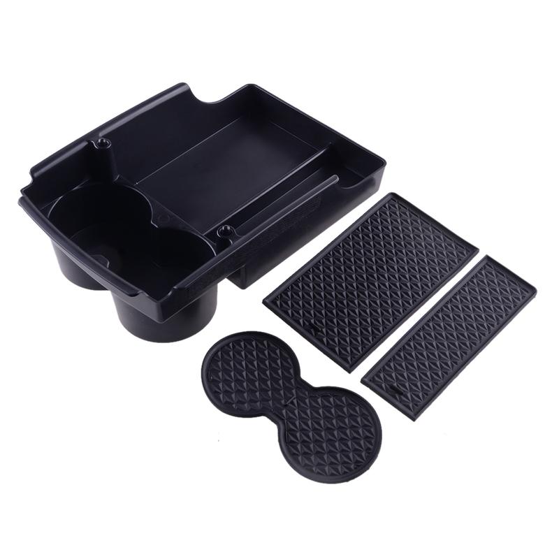 Car Front Center Console Armrest Storage Box Cup Holder Organizer Tray Fit For Tesla Model S/X 2016 2017 2018
