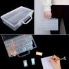 64-Grid Clear Plastic Diamond Painting Tool & Bead Storage Case Versatile Art Supplies Organizer Set with Secure Latches Craft Organizer, Transparent