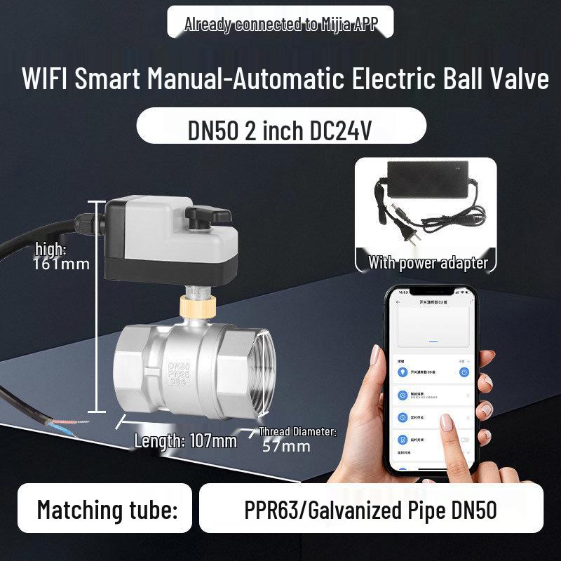 WiFi Smart Electric Ball Valve with Remote Control Timer for Automatic Irrigation