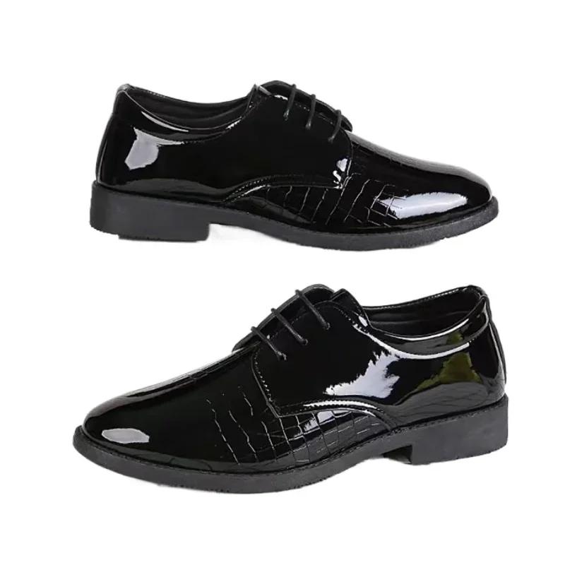 Fashion Men Leather Shoes Business Formal Fashion Leather Shoes Korean Style Casual Youth Versatile Men Leather Shoes