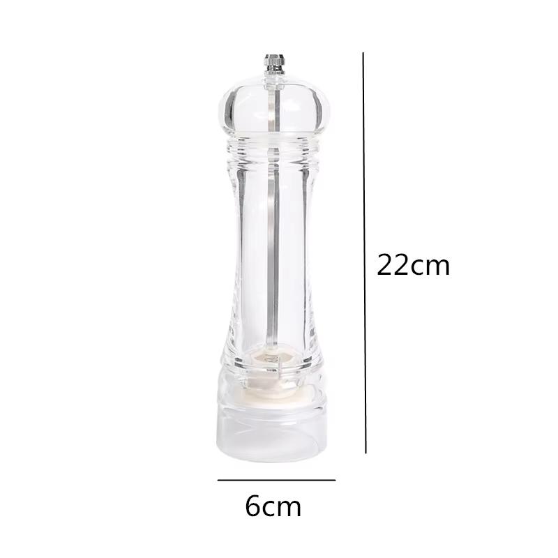 1PC Clear Acrylic Pepper Grinder Mill Salt and Pepper Shaker Salt Grinder Pepper Mill Shakers with Adjustable Coarseness YY118