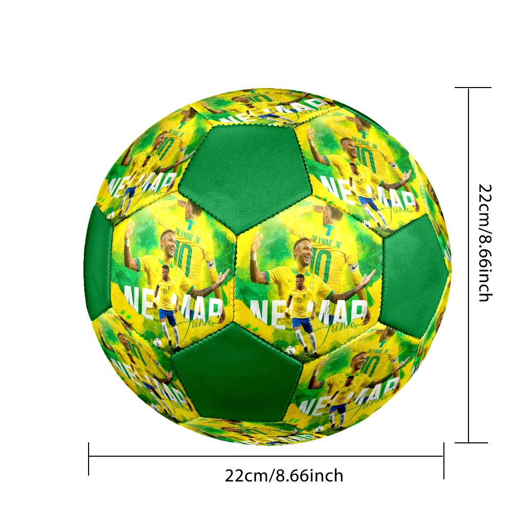 1PC Neymar Graceful Forward Size 5 Soccer Ball PrahaIndoor Soccer Ball Colorful All Ages Machine Stitched PVC Competition Ready Durable High-Bounce