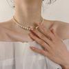 Luxurious Crystal Cold Brew Sweet Girl Pearl Necklace Versatile Fairy-Like Adjustable Collarbone Chain