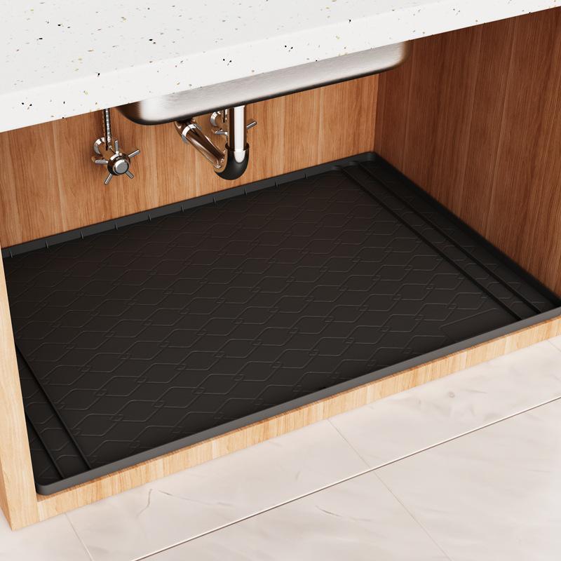 Waterproof Under Sink Mat Cabinet Liner for Kitchen Bathroom Shelf Protector Silicone Under Sink Tray Kitchen Organizers Storage