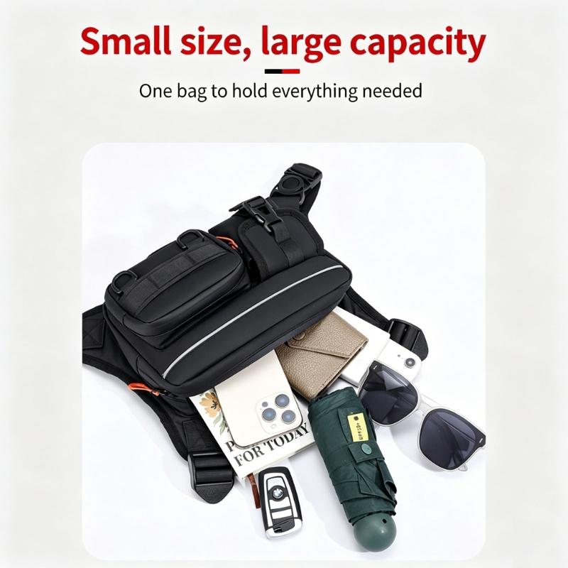 Mehrfaches Fach Kratzfeste Tasche Brusttasche Tragbare Angler-Brusttasche Spritzwassergeschützte Taschen mit Reflektoren