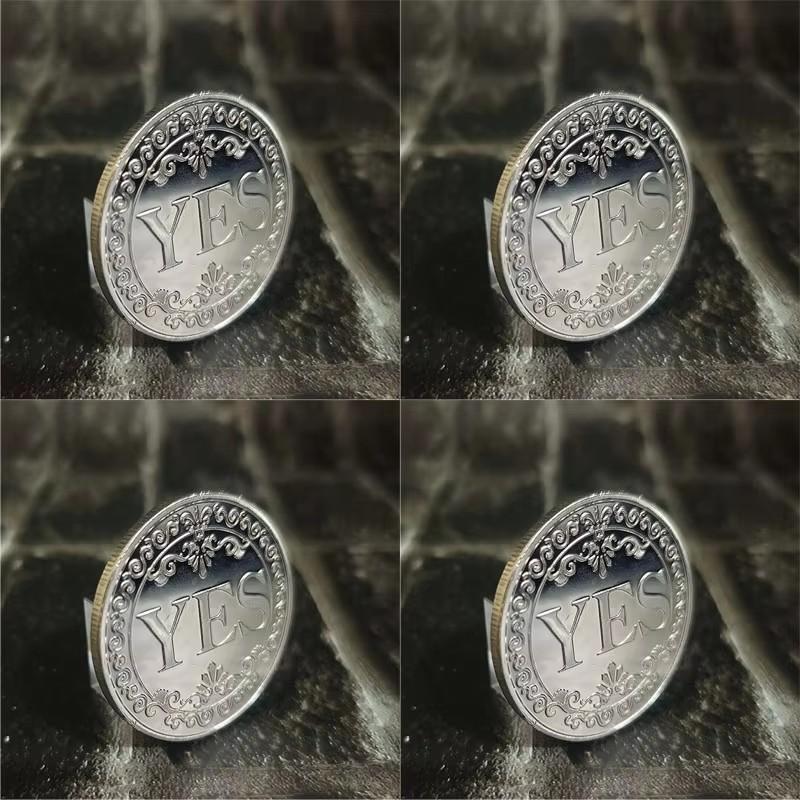 Diameter 25mm Coin YES or NO Make Decision Commemorative Badge Double Sided Embossed Plating Collection Collect Coins Charm