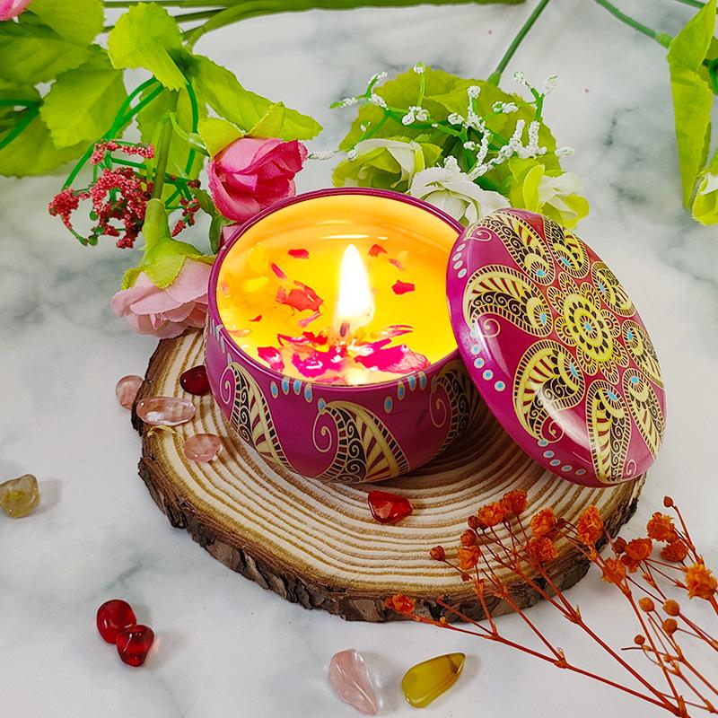 Scented Soy Candle - Romantic Fragrance with Dried Flowers, Ideal for Weddings, Valentine's, Birthdays, and Home Décor