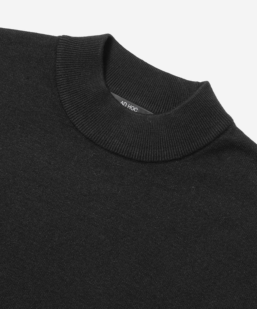 ADHOC Unisex Basic Mock Neck Knit (Black) (Hcalka2)