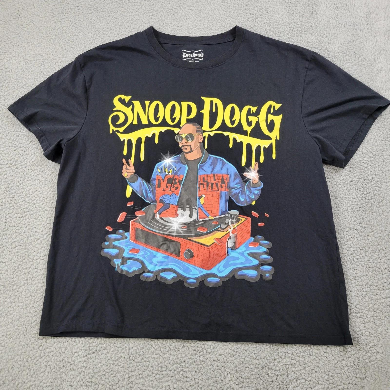 Dogg Supply Shirt Mens XL Black Snoop Dogg Graphic Record Player Rap S