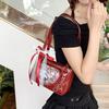 Japanese Style Love Transparent Girls Ita Shoulder Bags JK PU Leather Women Small Handbag Belt Badge Display Female Underarm Bag