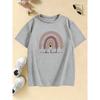 Funny Rainbow Cartoon Print Stylish Design T Shirts Kids Children's T-shirt Boys Girls Summer Spring Casual Top Tee