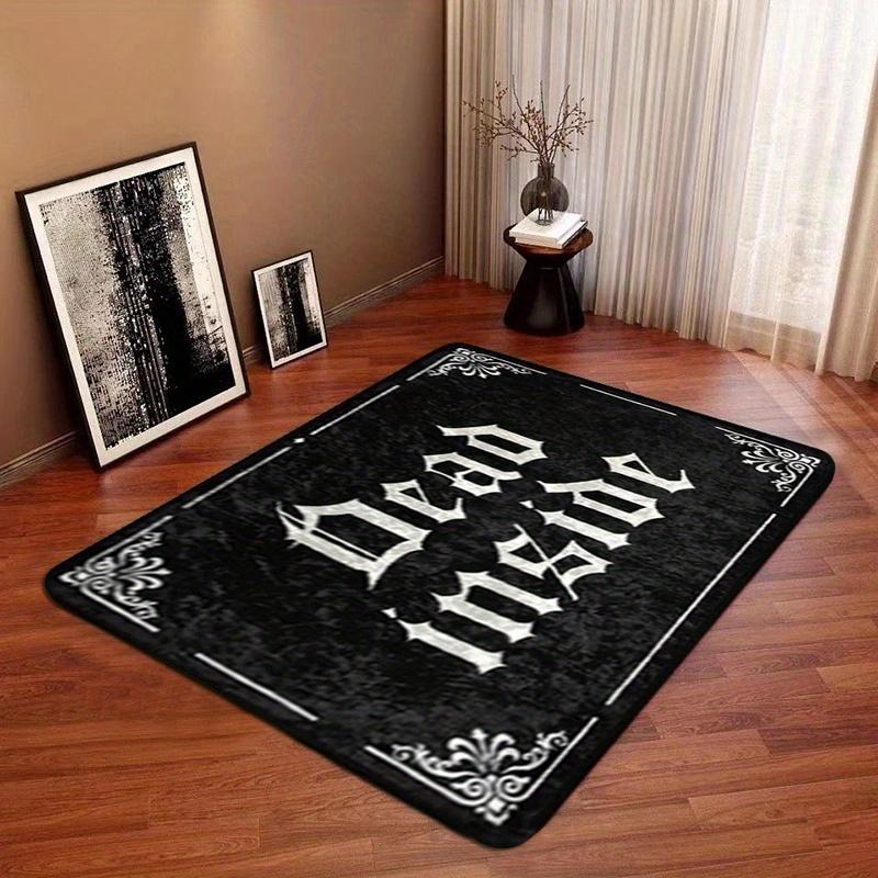 Vintage Casino Poker Area Rug Gothic Gambling Print NonSlip Floor Mat for Game Room Living Room Dark Home Decor Carpet