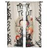 Halloween Pumpkin Branch Bedroom Transparent Sheer Curtains Holiday Decoration Window Voile Tulle Curtain