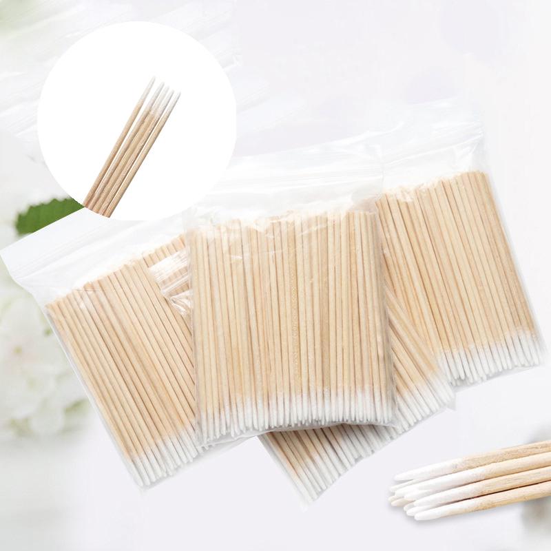 200 wooden cleaning cotton swabs wooden makeup cotton swabs disposable individually packaged