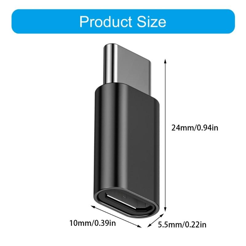 Kovový Micro USB samice na Type C samec Adaptér Bezproblémové připojení zařízení pro Cestování Profesionální