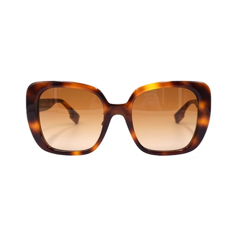 BURBERRY B. LOLA Plate Square Frame Holiday Travel Sunglasses 4371F Women's Tortoiseshell