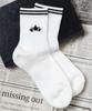 WEGO Pile Star Line Socks School Sizes White Women's (14cm Length), Gift, Socks, 23-25cm,