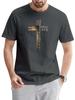 2025 Summer New Cotton Leisure Sports Outdoor Men's Cross Letter Printing Daily T-shirt Large Size Breathable Soft Short Sleeves